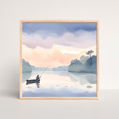 Gone Fishing | Lake Airy Watercolor Peaceful ポスター