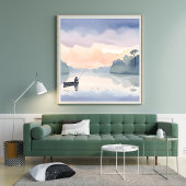 Gone Fishing | Lake Airy Watercolor Peaceful ポスター