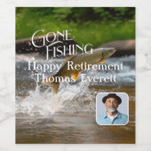 Gone Fishing Retirement ワインラベル (シングルラベル)