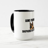 Gone Fishing. Shepherd in Charge. Mug マグカップ (正面左)