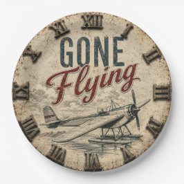 Gone Flying Vintage Seaplane ペーパープレート