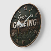 Gone Golfing Funny Golf Lover Gift ラージ壁時計 (傾斜)