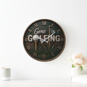Gone Golfing Funny Golf Lover Gift ラージ壁時計 (ホーム)