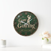 Gone Golfing Vintage Golf Golfer Gift ラージ壁時計 (ホーム)