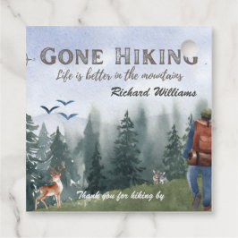 Gone Hiking Life is Better Mountains Hiker Deer  フェイバータグ