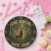 Gone Hunting Back Soon Rustic Hunter Cabin ペーパープレート (パーティー)
