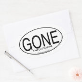 Gone Motto ユーロ オーバル ステッカー スタイルのスローガン  (封筒)