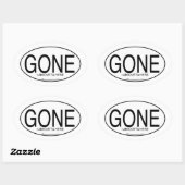 Gone Motto ユーロ オーバル ステッカー スタイルのスローガン  (シート)