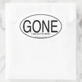 Gone Motto ユーロ オーバル ステッカー スタイルのスローガン  (バッグ)