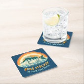 Gone Perching at the Lake House Birthday Sticker スクエアペーパーコースター (インサイチュ)