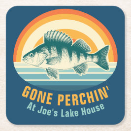 Gone Perching at the Lake House Birthday Sticker スクエアペーパーコースター