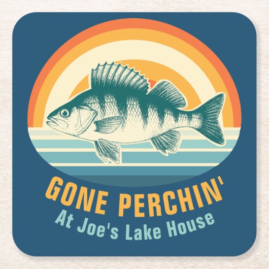 Gone Perching at the Lake House Birthday Sticker スクエアペーパーコースター (正面)