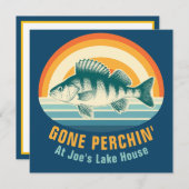 Gone Perching at the Lake House Birthday Sticker 招待状 (正面/裏面)