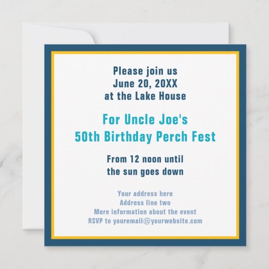 Gone Perching at the Lake House Birthday Sticker 招待状 (裏面)