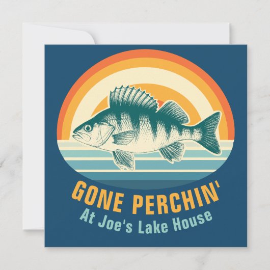 Gone Perching at the Lake House Birthday Sticker 招待状 (正面)