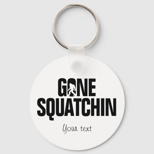 Gone Squatchin – 黒/白シルエット キーホルダー (正面)