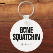 Gone Squatchin – 黒/白シルエット キーホルダー (正面)