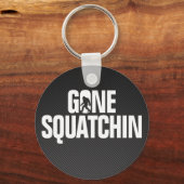 Gone Squatchin – 黒/白シルエット キーホルダー (正面)