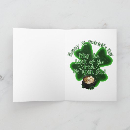 Gone Squatchin' on St. Patrick's Day カード (内部)