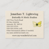 Gonepteryx rhamni – 一般的なブリムストーンバタフライ 名刺 (裏面)