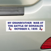 GONZALES - 1835年の戦い バンパーステッカー (車上)
