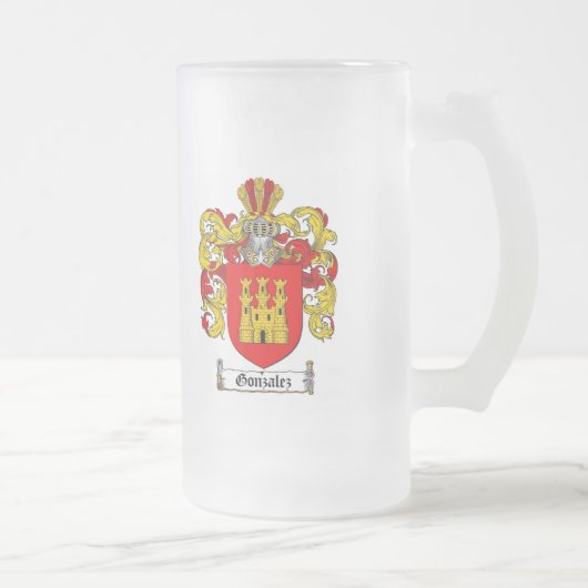 GONZALEZの家紋- GONZALEZの紋章付き外衣 フロストグラスビールジョッキ (右)