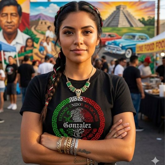 Gonzalez姓メキシコのエンブレムシャツ Tシャツ