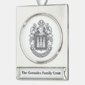 Gonzalez Family Crest  シルバープレートバナーオーナメント (左)