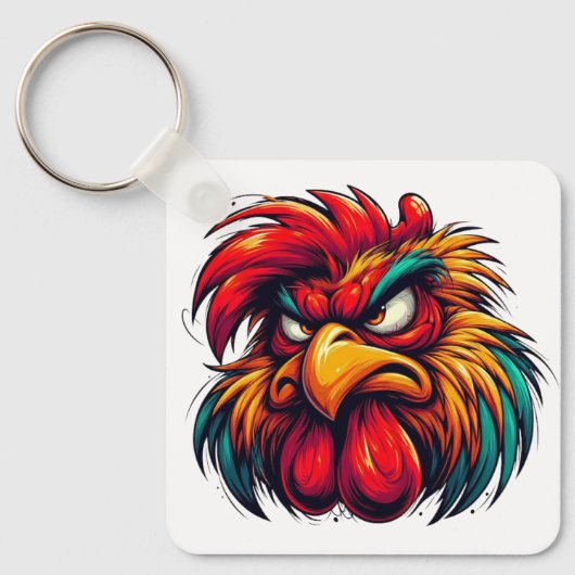 "Goober Furious Rooster" Double Sided Aluminum  キーホルダー (正面)