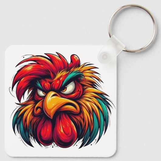 "Goober Furious Rooster" Double Sided Aluminum キーホルダー (裏面)