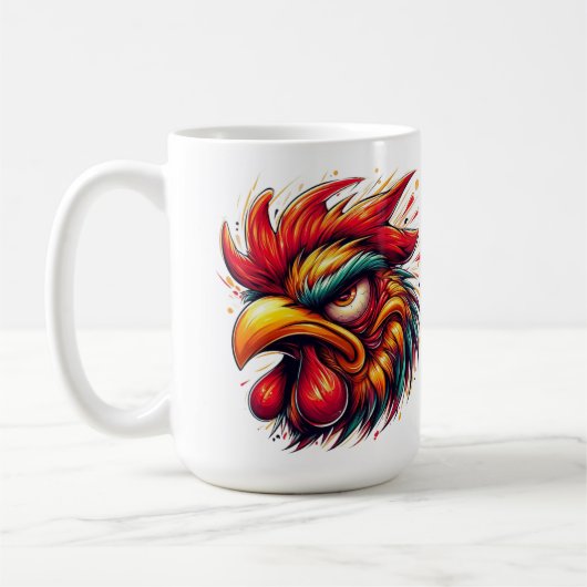 "Goober the Furious Rooster" Mug コーヒーマグカップ (左)