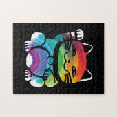 Good 日本の Luck Cat with Rainbow ジグソーパズル (横)