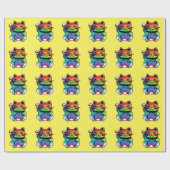 Good 日本の Luck Cat with Rainbow ラッピングペーパー (フラット)