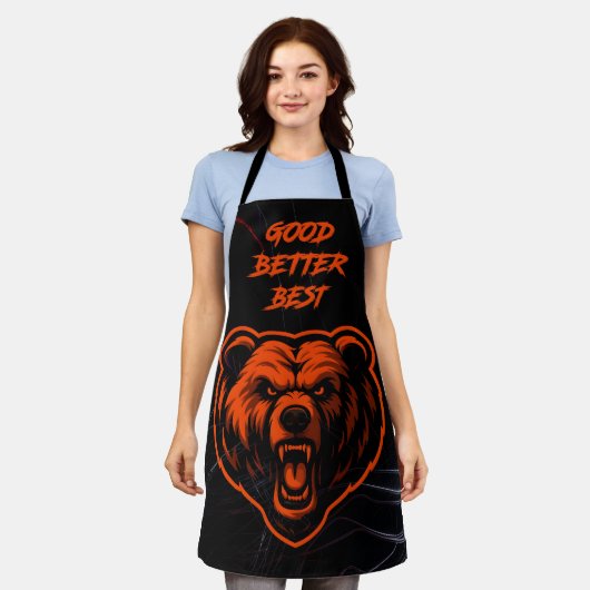 Good Better Best Never Let It Rest エプロン (着用した状態)