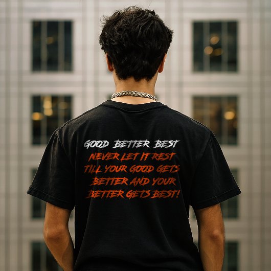 Good Better Best Never Let It Rest (2 SIDE) Tシャツ