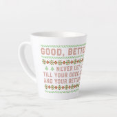 Good Better Best Never Let It Rest Christmas Quote カフェラテマグ (左アングル)
