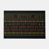 Good Better Best Never Let It Rest Christmas Quote ドアマット (正面)