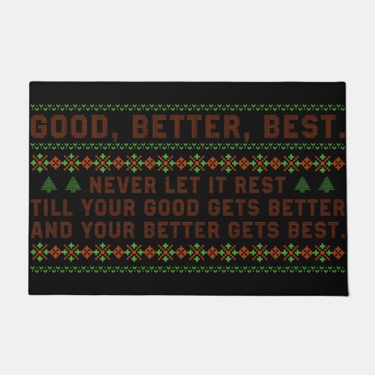 Good Better Best Never Let It Rest Christmas Quote ドアマット (正面)