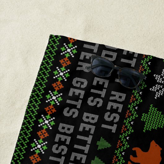 Good Better Best Never Let It Rest Christmas Quote ビーチタオル (インサイチュ)