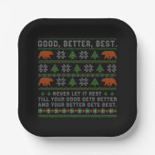 Good Better Best Never Let It Rest Christmas Quote ペーパープレート (正面)