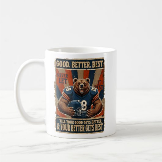 Good Better Best Never Let It Rest Funny Bear, res コーヒーマグカップ (左)