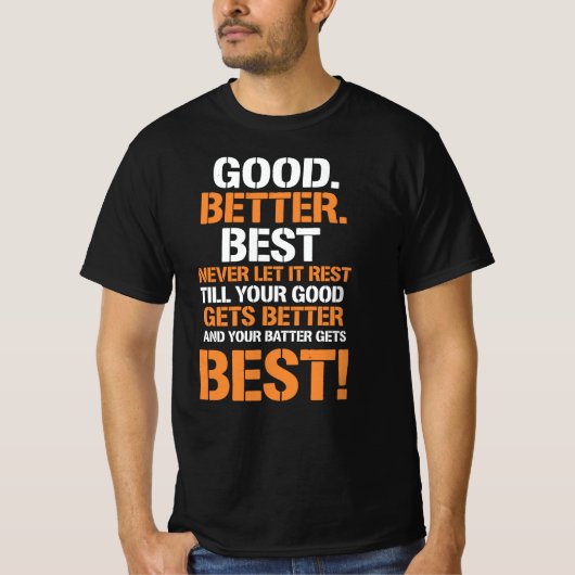 Good Better Best Never Rest – Motivation Loop Tシャツ (正面)