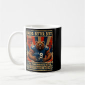 Good Better Never Let It Rest Funny Bear  コーヒーマグカップ (左)