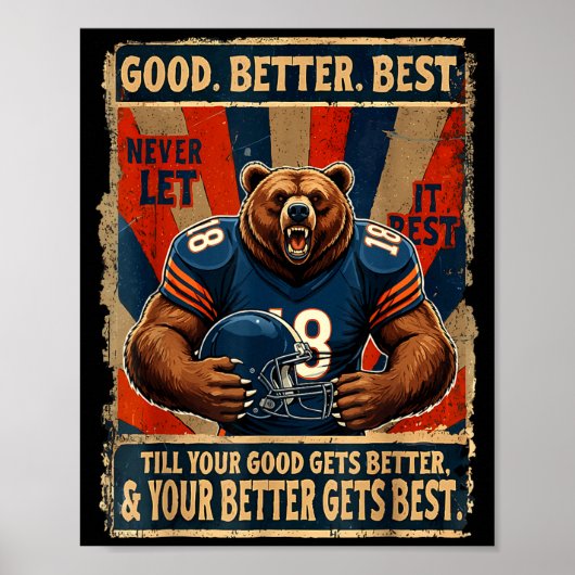 Good Better Never Let It Rest Funny Bear  ポスター (正面)