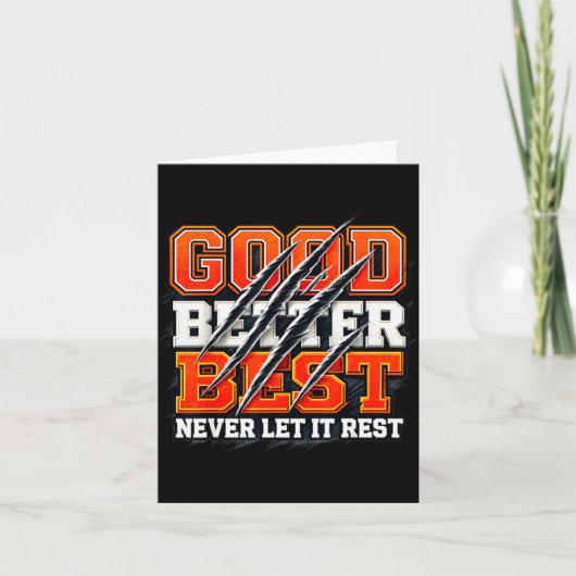 Good Better Never Let It Rest Motivation Bear  カード (正面)