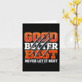Good Better Never Let It Rest Motivation Bear  カード (黄色い花)