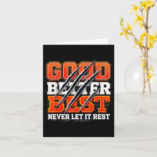 Good Better Never Let It Rest Motivation Bear  カード (黄色い花)