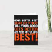 Good Better Never Let It Rest Motivation Saying  カード (正面)