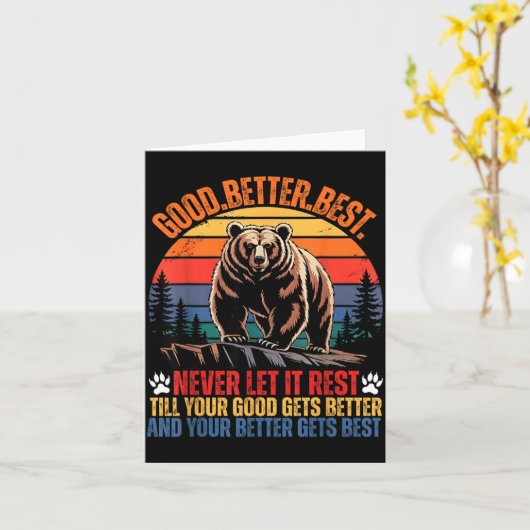 Good Better Never Let It Rest Motivation Saying Be カード (黄色い花)