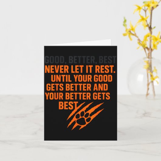 Good Better Never Let It Rest Motivational Mindset カード (黄色い花)
